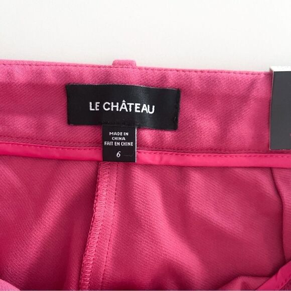 Le Chateau London Slight Flare Dress Pants Hot Pink Rose Women's 6 Stretch NWT - Picture 4 of 11
